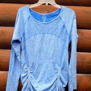 NEW Under Control 3X Athletic Periwinkle Runching Detail Long Sleeve Stretch